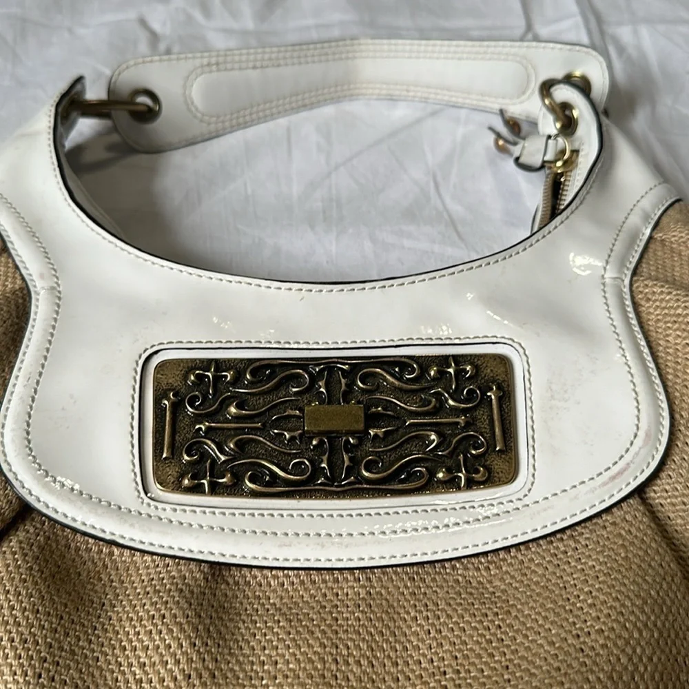 BCBG girls Hobo Bag Tan with Patent Leather Strap